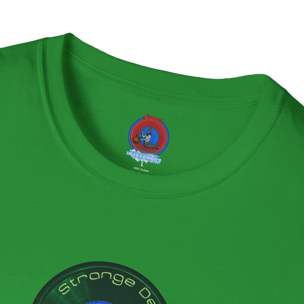 Classic Donut Tee - Unisex Soft-Style - "The Strangely Designed Donut Tee" - series 1.0 - green donut