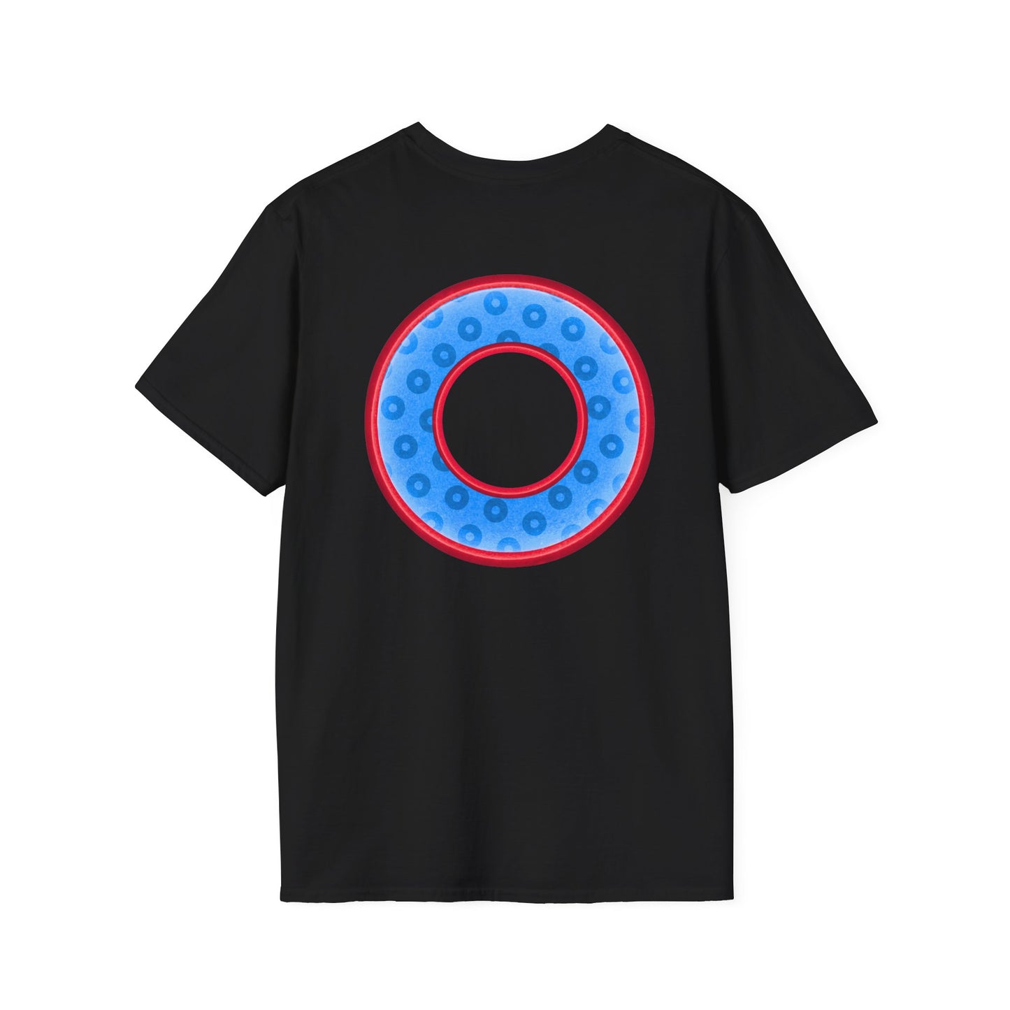 Plain Donuts/Unisex Soft-Style - "Plain Wide Mouthed Paradoxical Donuts" - light blue/red donuts