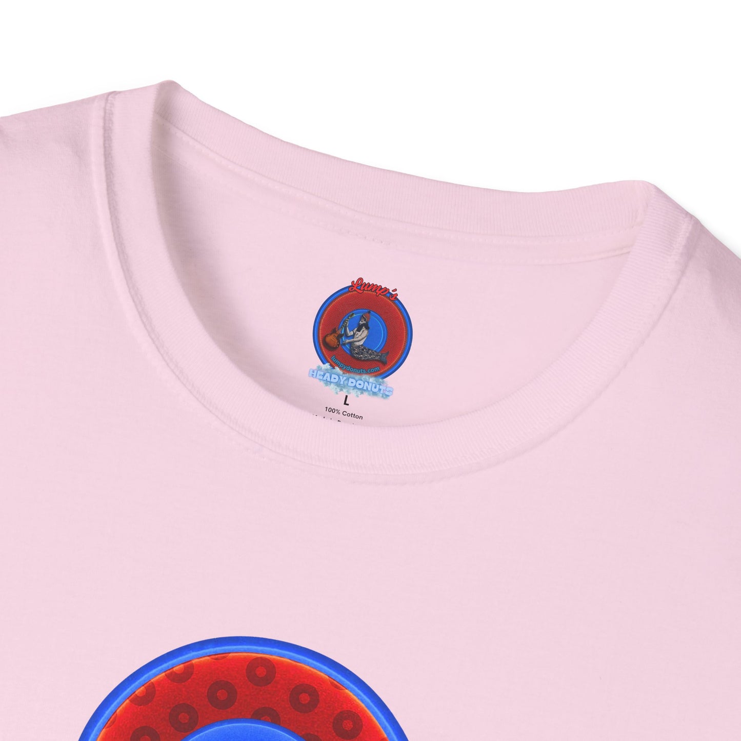 Classic Donut Tee - Unisex Soft-Style - "Read the F'ing Donut" - red/blue paradoxical donut - variant 2