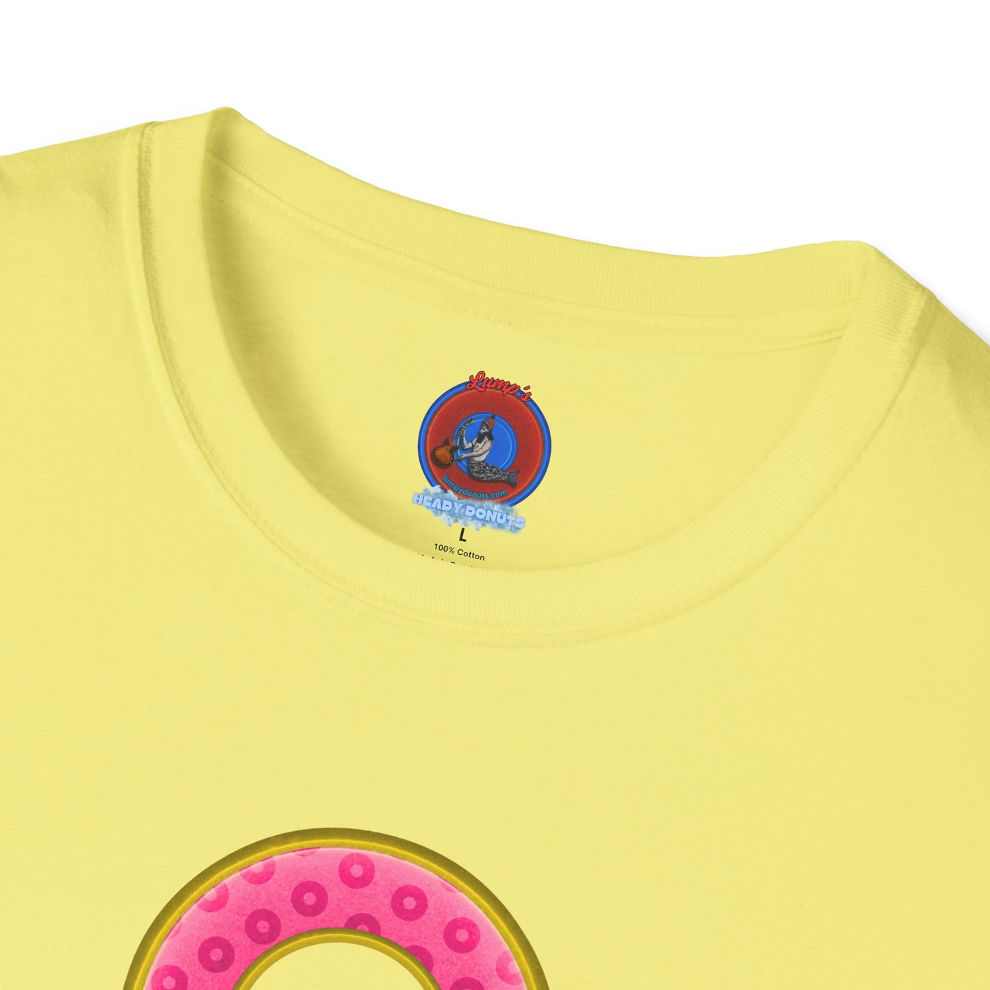 Plain Donuts/Unisex Soft-Style - "Plain Wide Mouthed Paradoxical Donuts" - pink/gold donuts