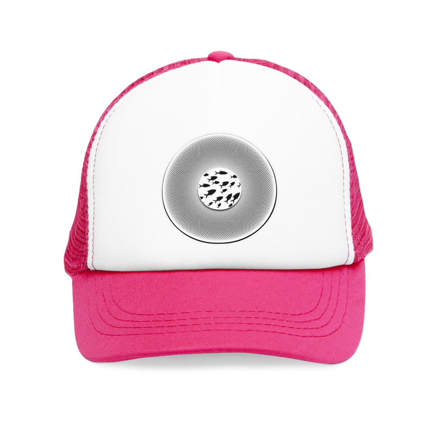 Lumpy Trucker Hat - "Ivory & Ebony - Together in Phishy Harmony" - white/black textured donut