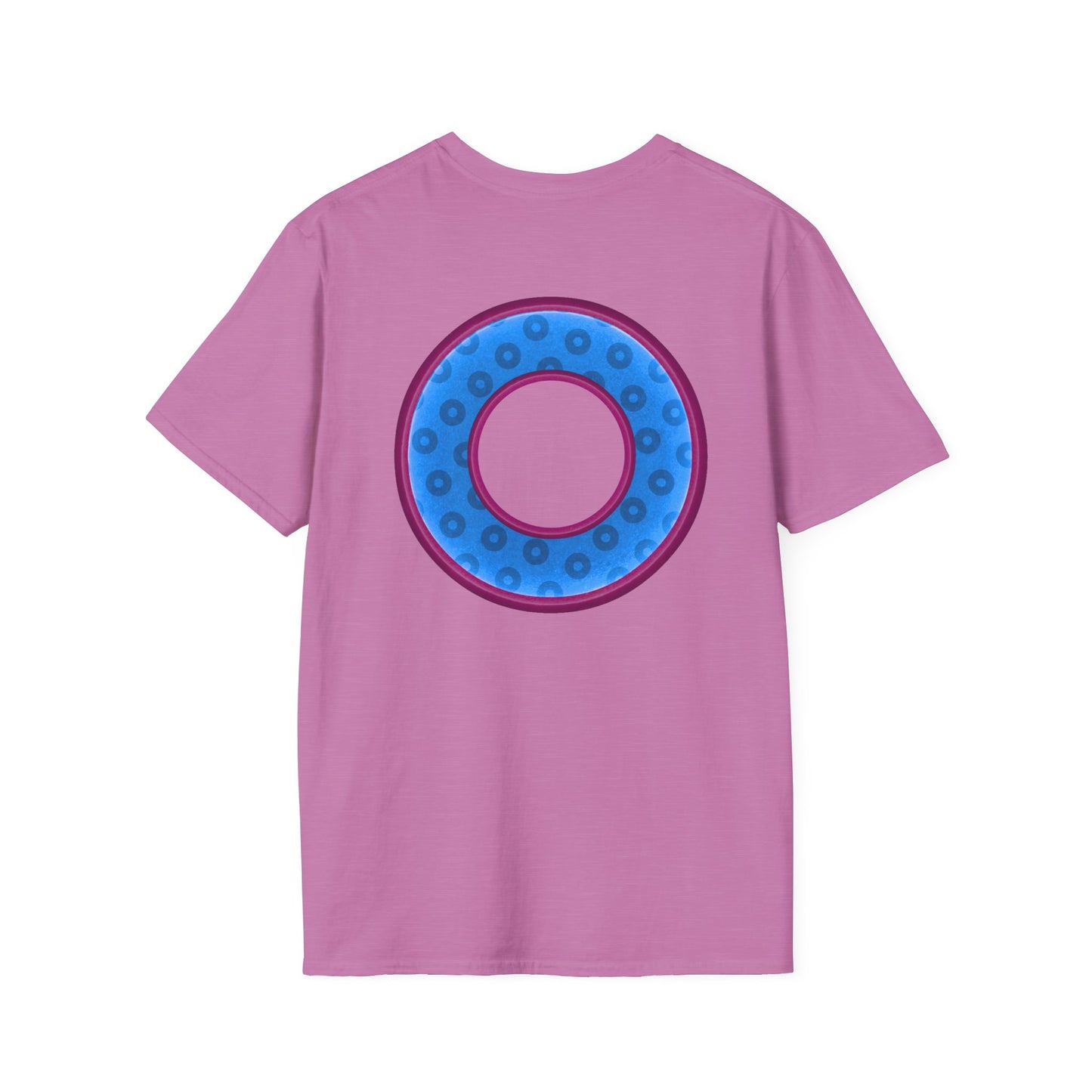 Plain Donuts/Unisex Soft-Style - "Plain Wide Mouthed Paradoxical Donuts" - light blue/dark magenta donuts