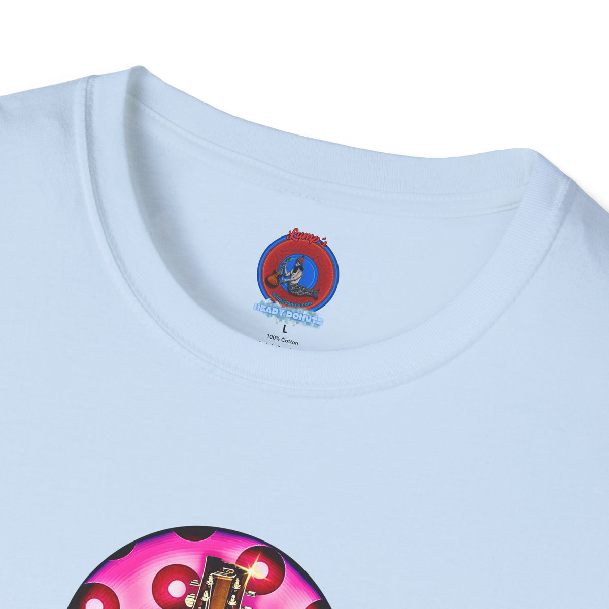 Classic Donut Tee - Unisex Soft-Style - "Would You Be My Donut?" - paradoxical bubblegum pink/red donut - variant 2