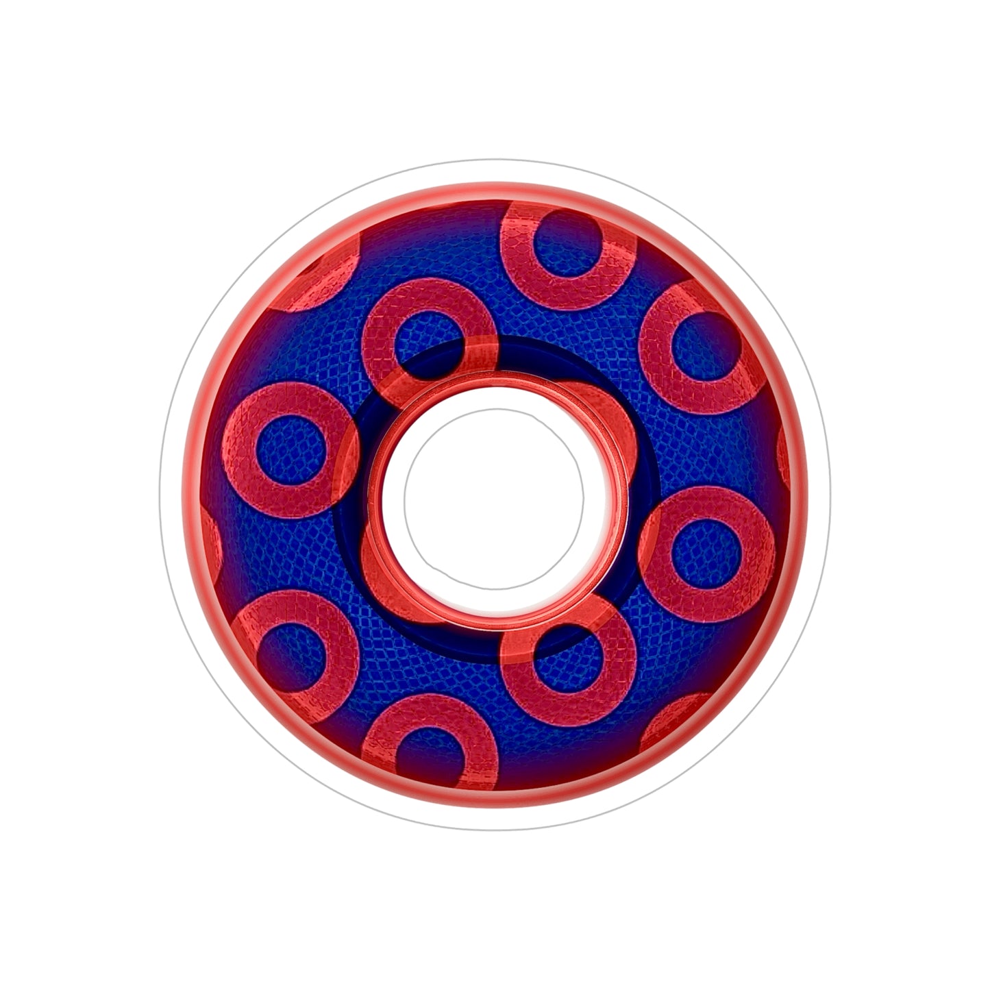 Donut Bumper/Outdoor Sticker - "Kaleidoscope Donut" - variant 1 - w/hole - [Die-Cut] 6"x 6"