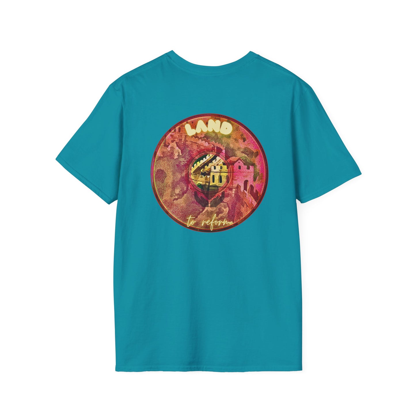 Classic Donut Tee - Unisex Soft-Style - "Donut made with Reforming Dough" - magenta/green donut