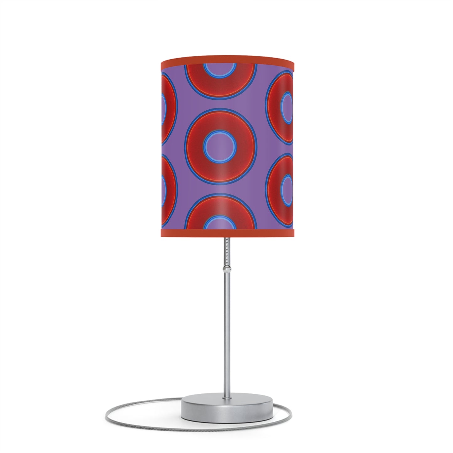 Lumpy Accent Lamps - red vivid donuts w/light purple background