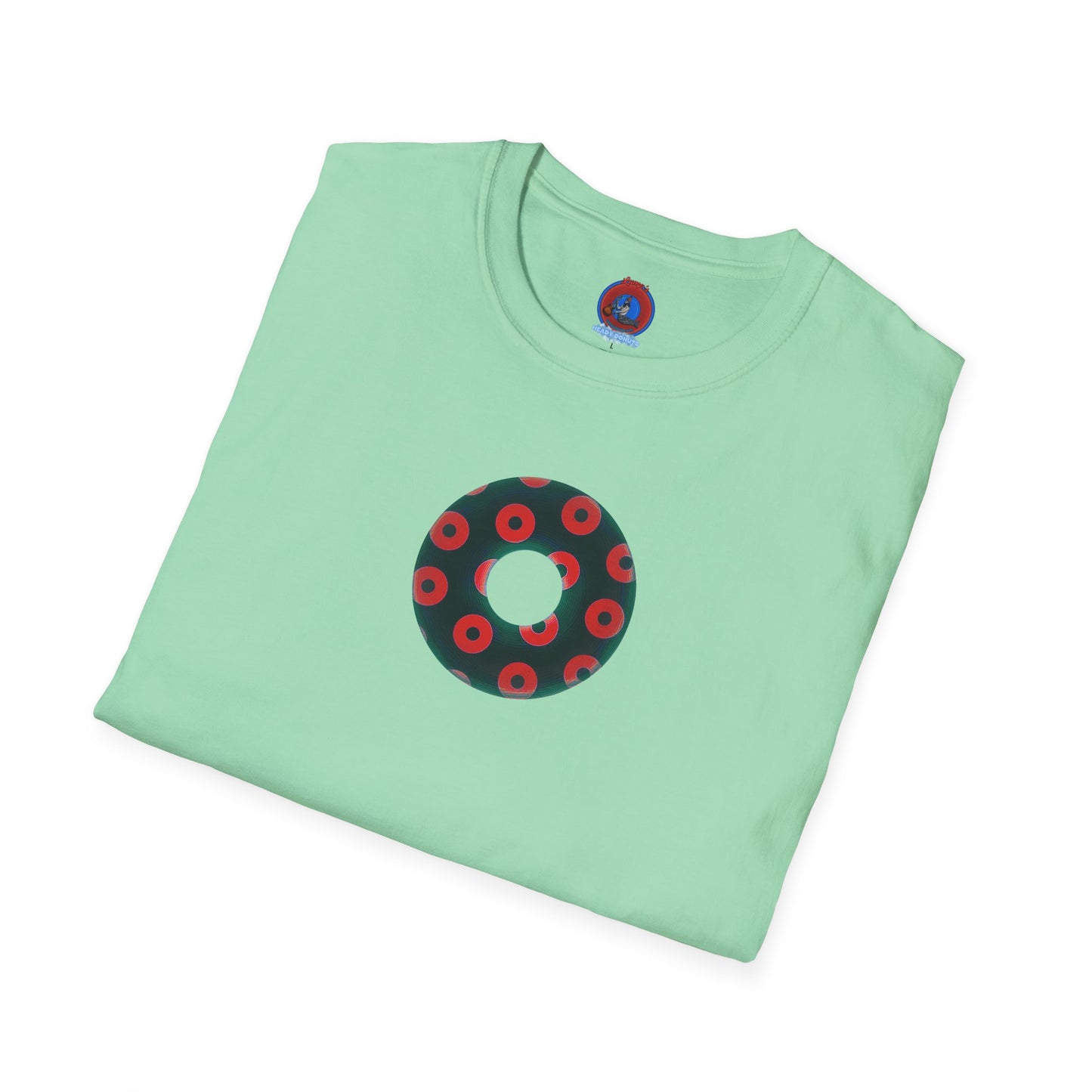 Plain Donuts/Unisex Soft-Style - "Plain Blimpy Paradoxical Donuts" - dark green/red donuts