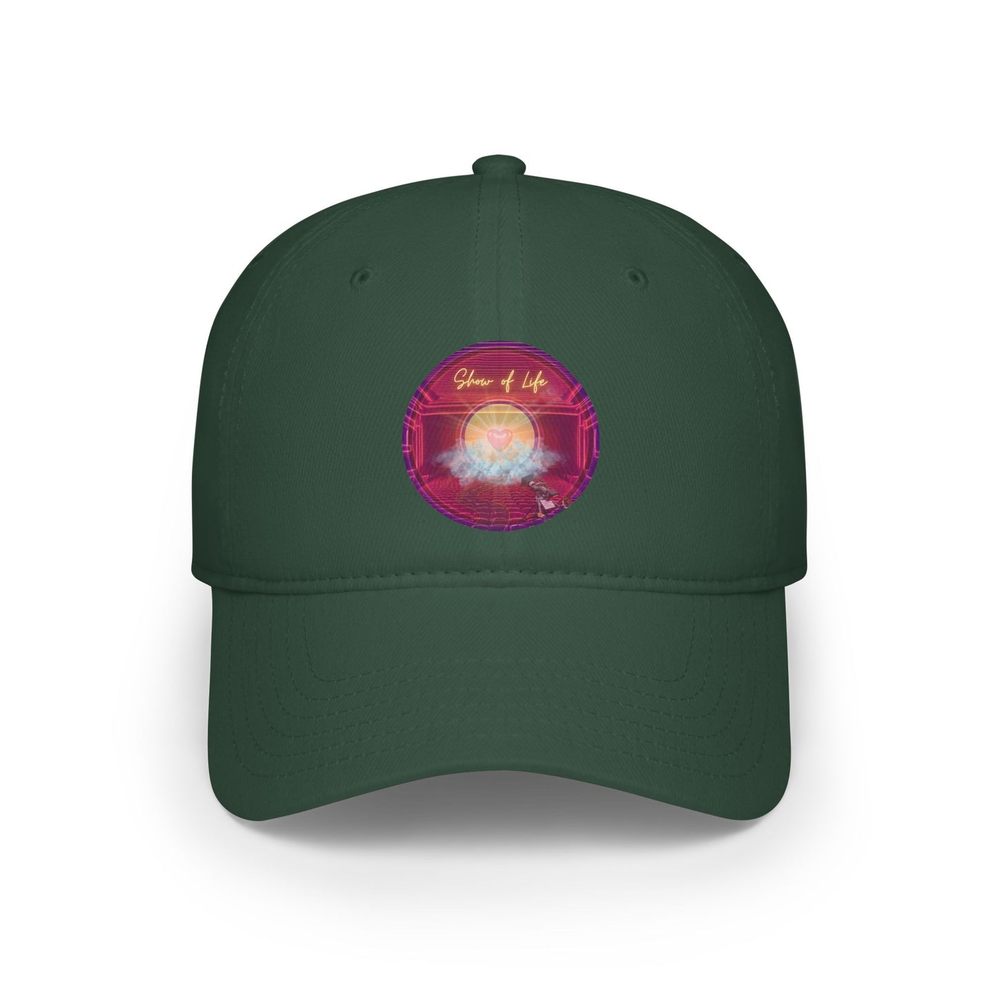 Lumpy Donut Baseball Cap - "The Donut of Life Cap" - variant 1 - vivid magenta pic donut w/