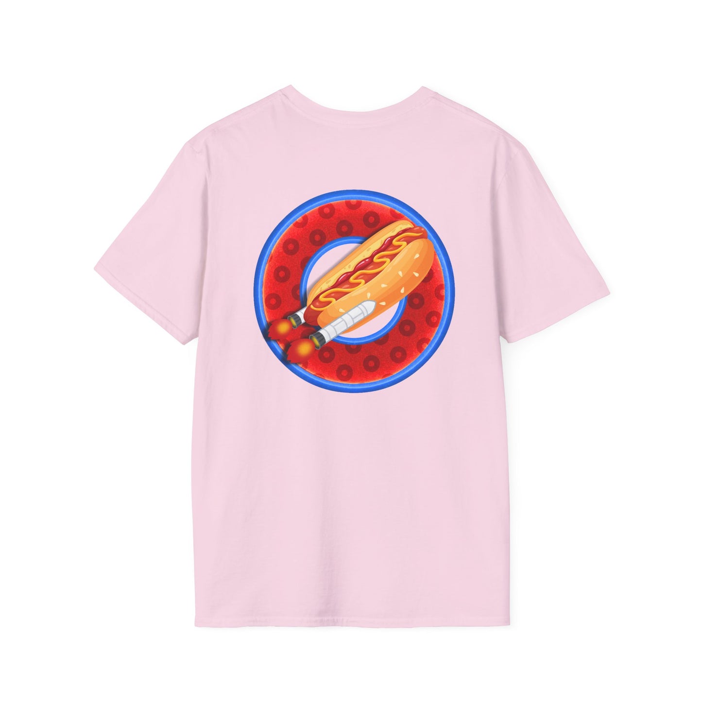 Classic Donut Tee - Unisex Soft-Style - "Viva Las Vegas Donut" -  red paradox donut w/raw dogger - variant 2