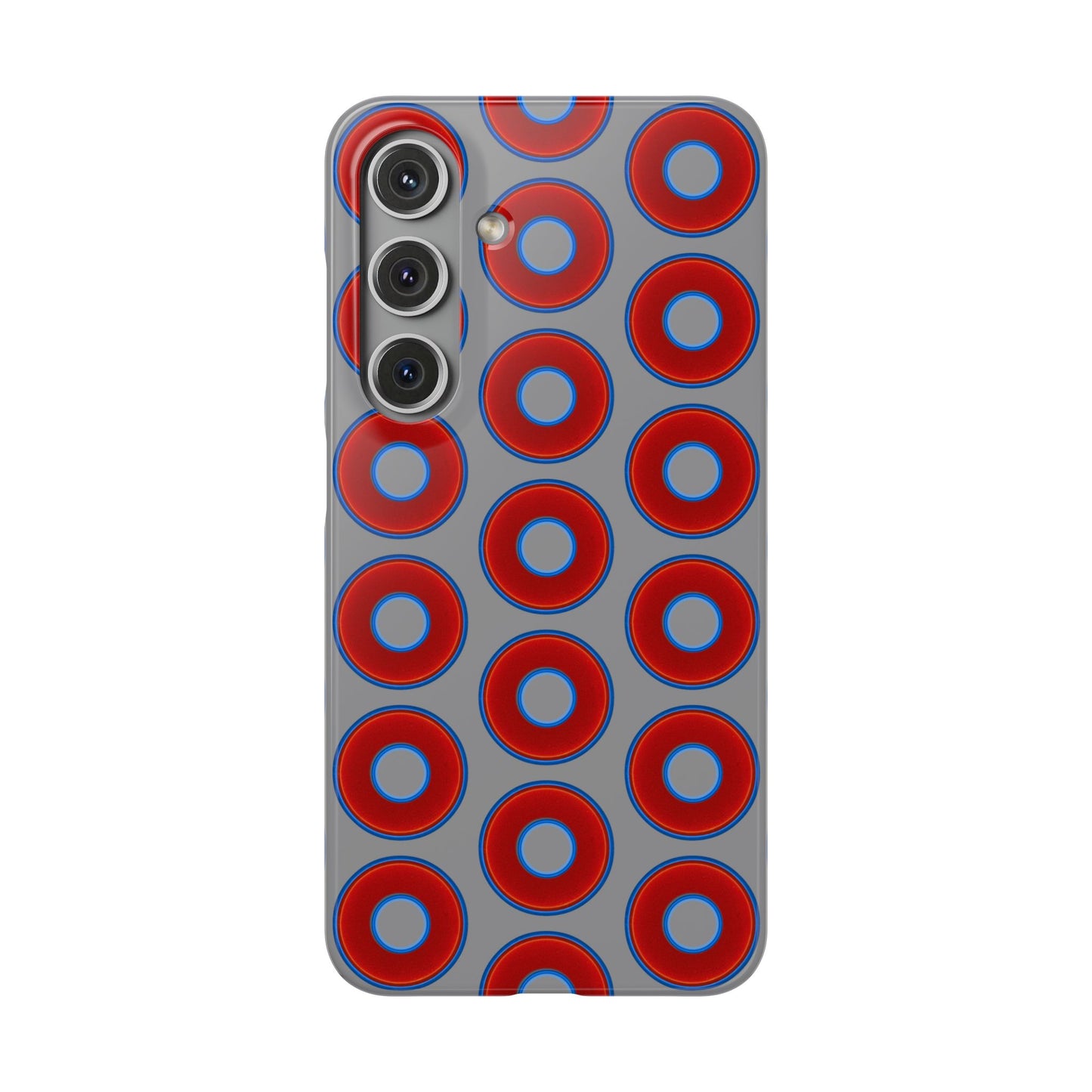 Donut Snap Case - red vivid donut print w/gray background