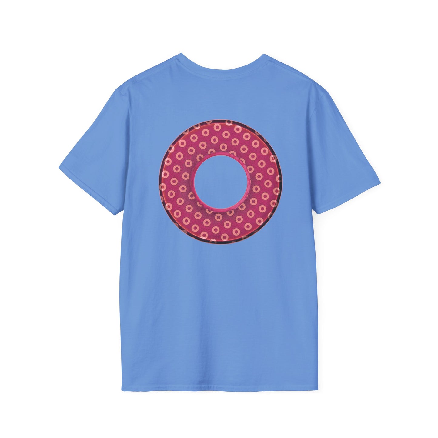 Plain Donuts/Unisex Soft-Style - "Plain Electric Paradoxical Donuts" - dark magenta/coral donuts