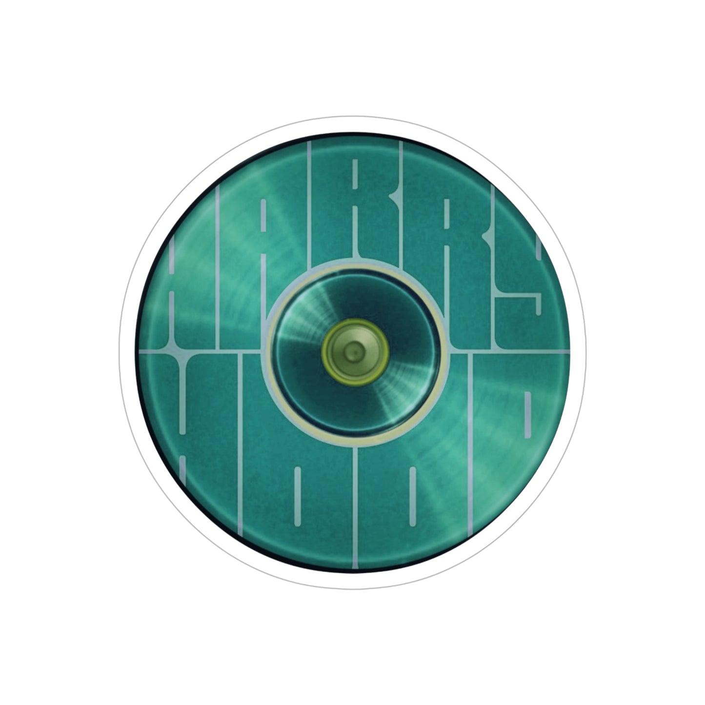 Donut Bumper/Outdoor Sticker - "Harry Hoodlum Donut" - series 1.0 - variant 4 - green donut - [Die-Cut] 6"x 6"