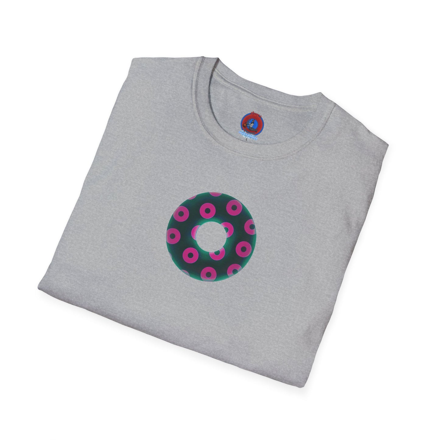 Plain Donuts/Unisex Soft-Style - "Plain Blimpy Paradoxical Donuts" - dark green/magenta donuts