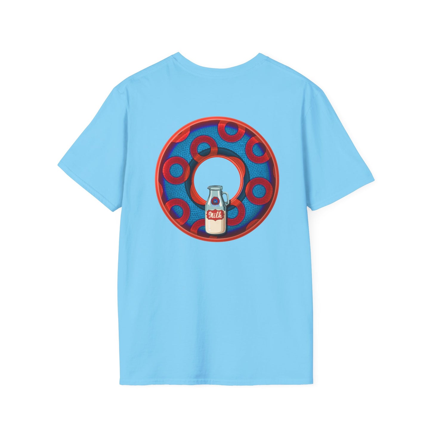 Classic Donut Tee - Unisex Soft-Style - "Wooked Cream - YEMSG Donut " - blue/red rustic paradox donut - variant 1