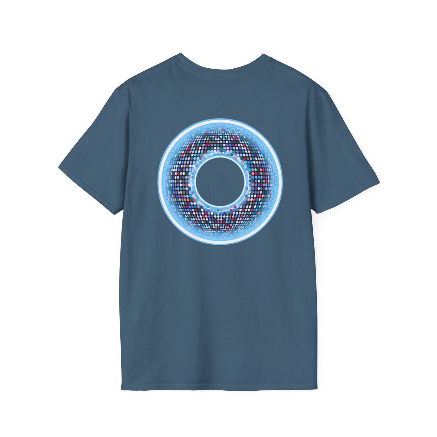 Classic Donut Tee - Unisex Soft-Style - "Microdot Donut" - light blue pixilated donut