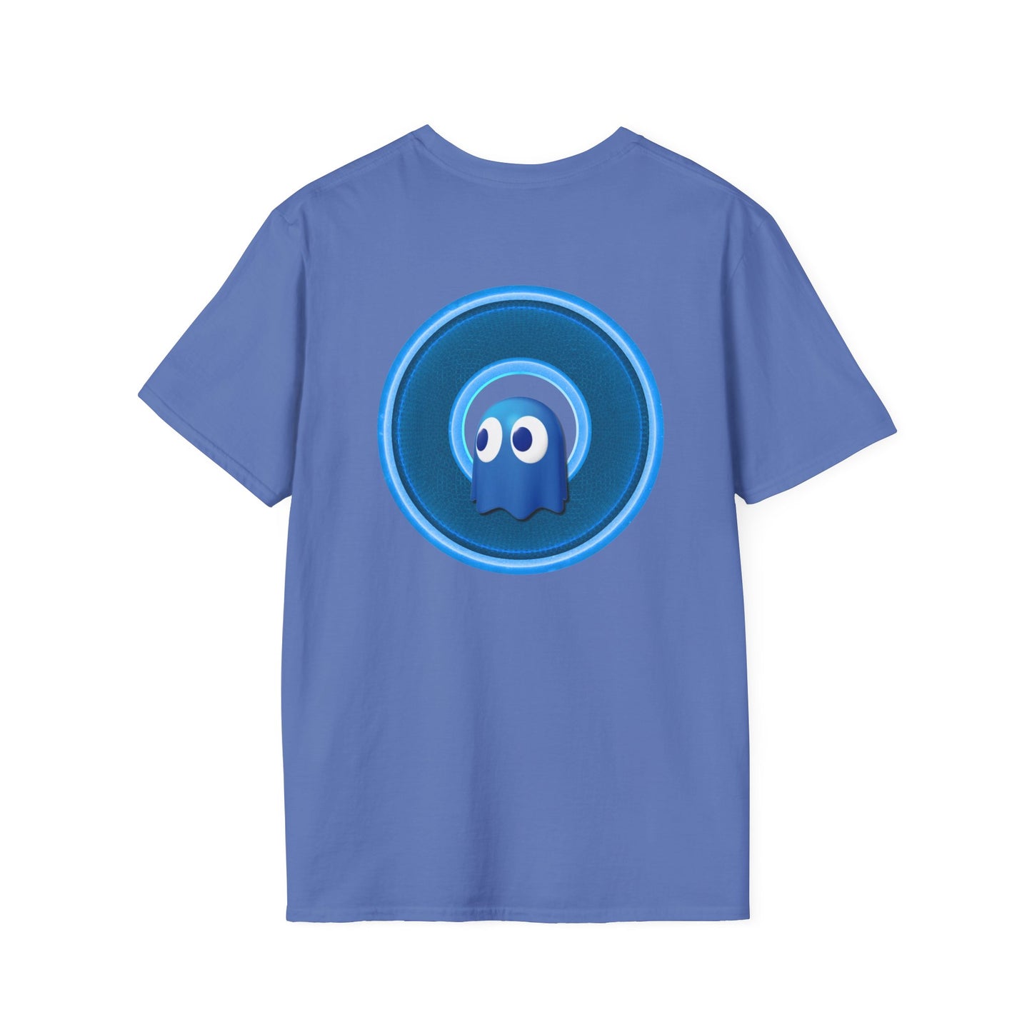 Classic Donut Tee - Unisex Soft-Style - "The Story of the Donut - a Ghostly Good Time" - variant 2 - blue/blue donut