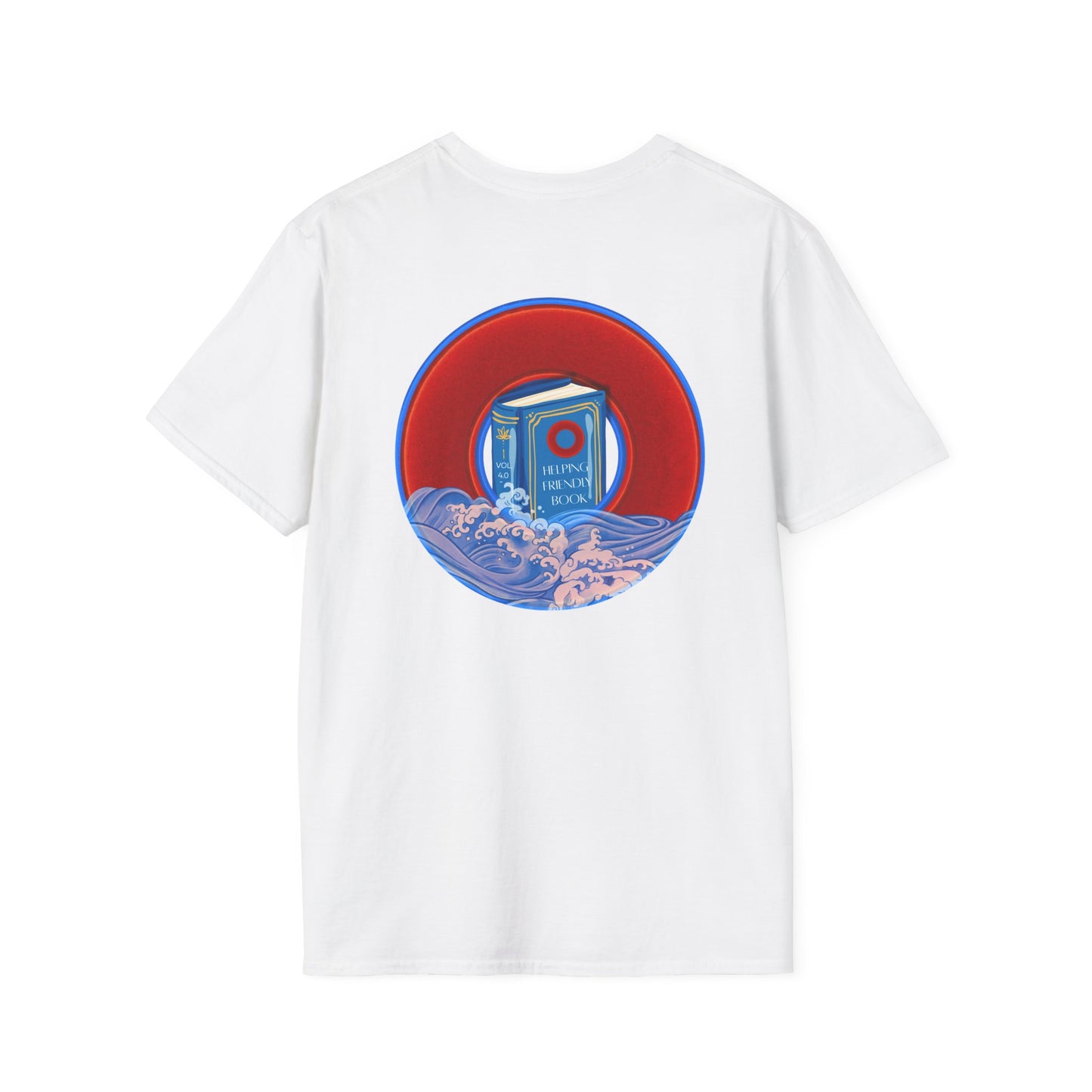 Classic Donut Tee - Unisex Soft-Style - "Helping Phriendly Donut Tee" - vivid red donut - w/flow - variant 3