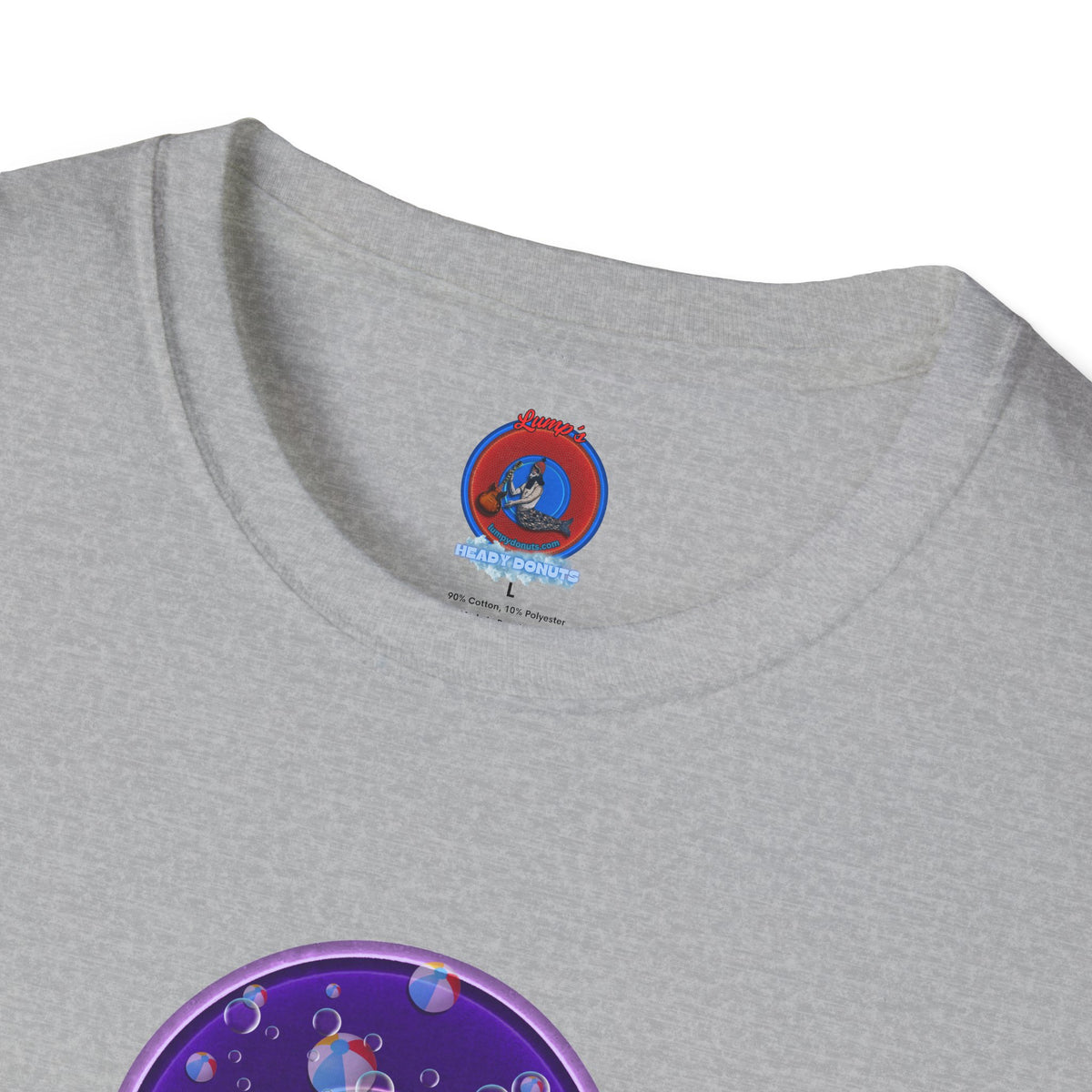 Classic Donut Tee - Unisex Soft-Style - "Sure That Sirens Made This Donut For Me" - vivid dark purple/light purple donut