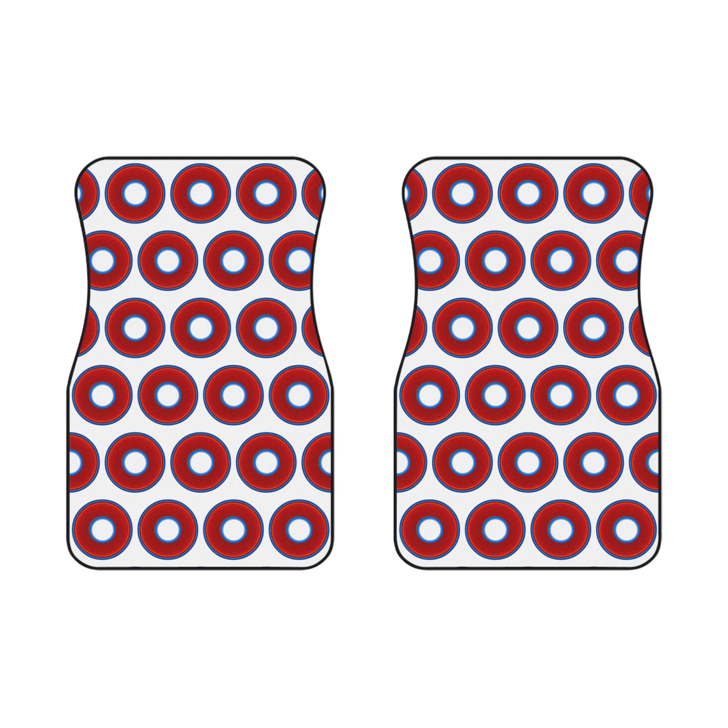 Contacted Car Mats - Set of 2/Front - vivid donut print w/white background