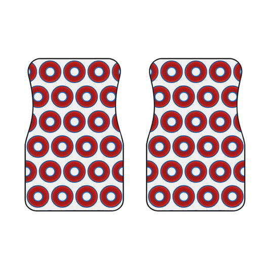 Contacted Car Mats - Set of 2/Front - vivid donut print w/white background