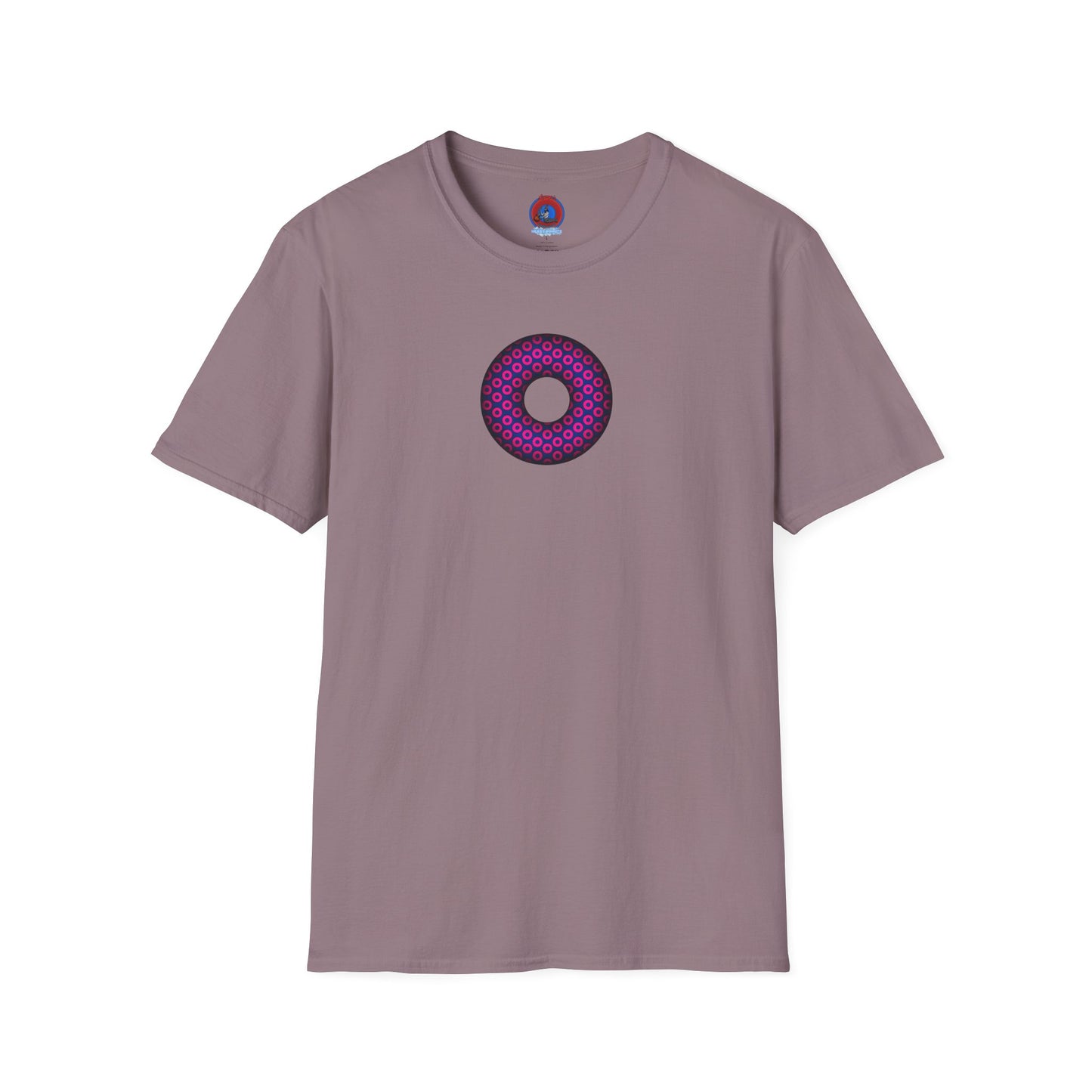 Plain Donuts/Unisex Soft-Style - "Plain Paradoxical Grided Donuts" - light magenta/dark blue donuts