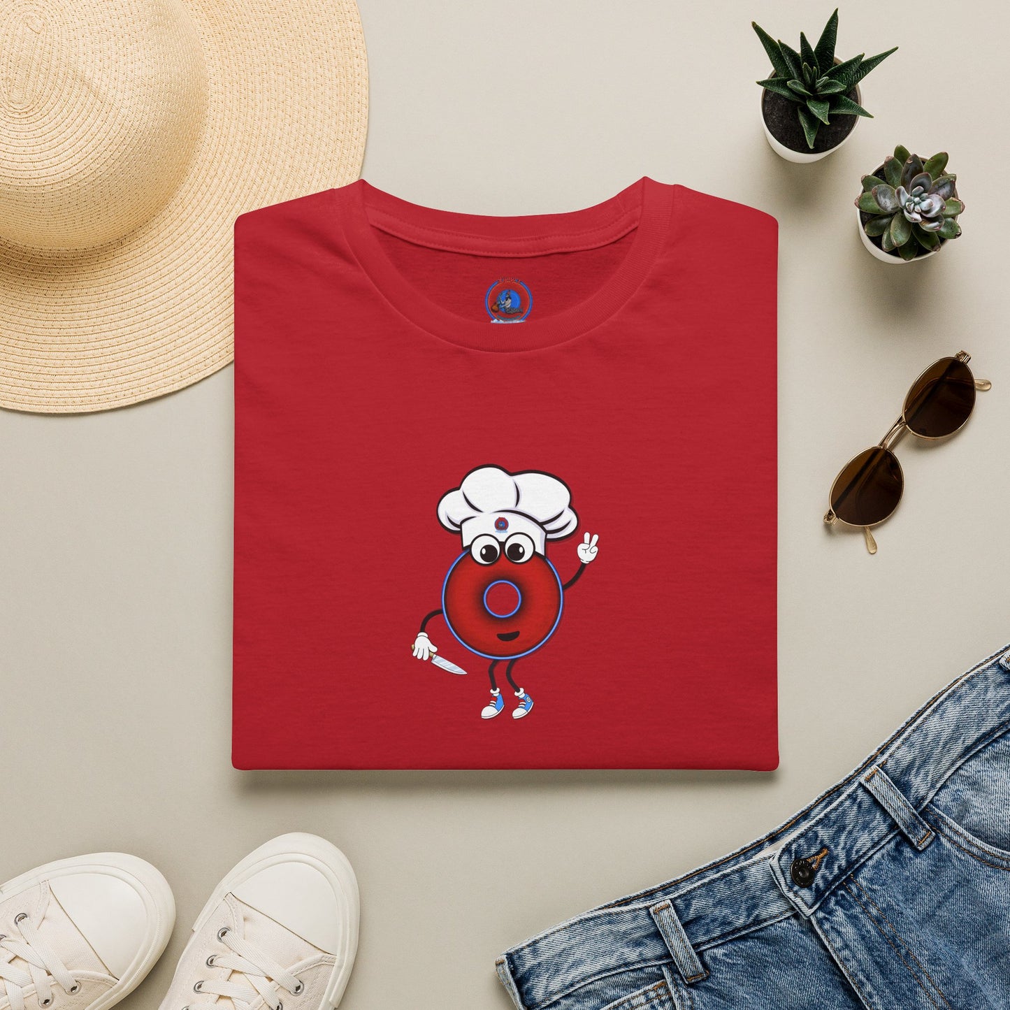 Classic Donut Tee - Unisex Soft-Style - "My Phriend the Donut" - plump vivid red donut