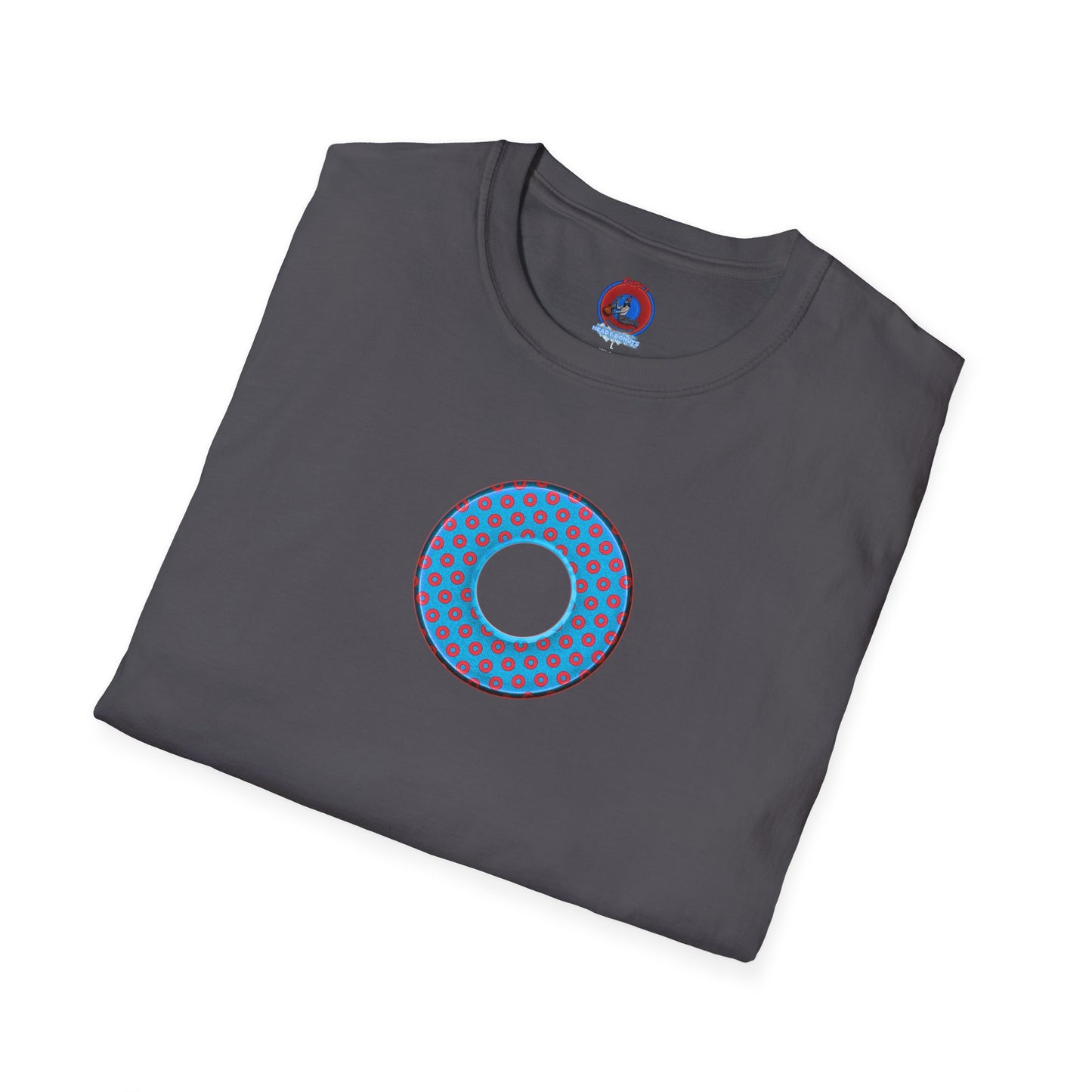 Plain Donuts/Unisex Soft-Style - "Plain Electric Paradoxical Donuts" - light blue/red donuts