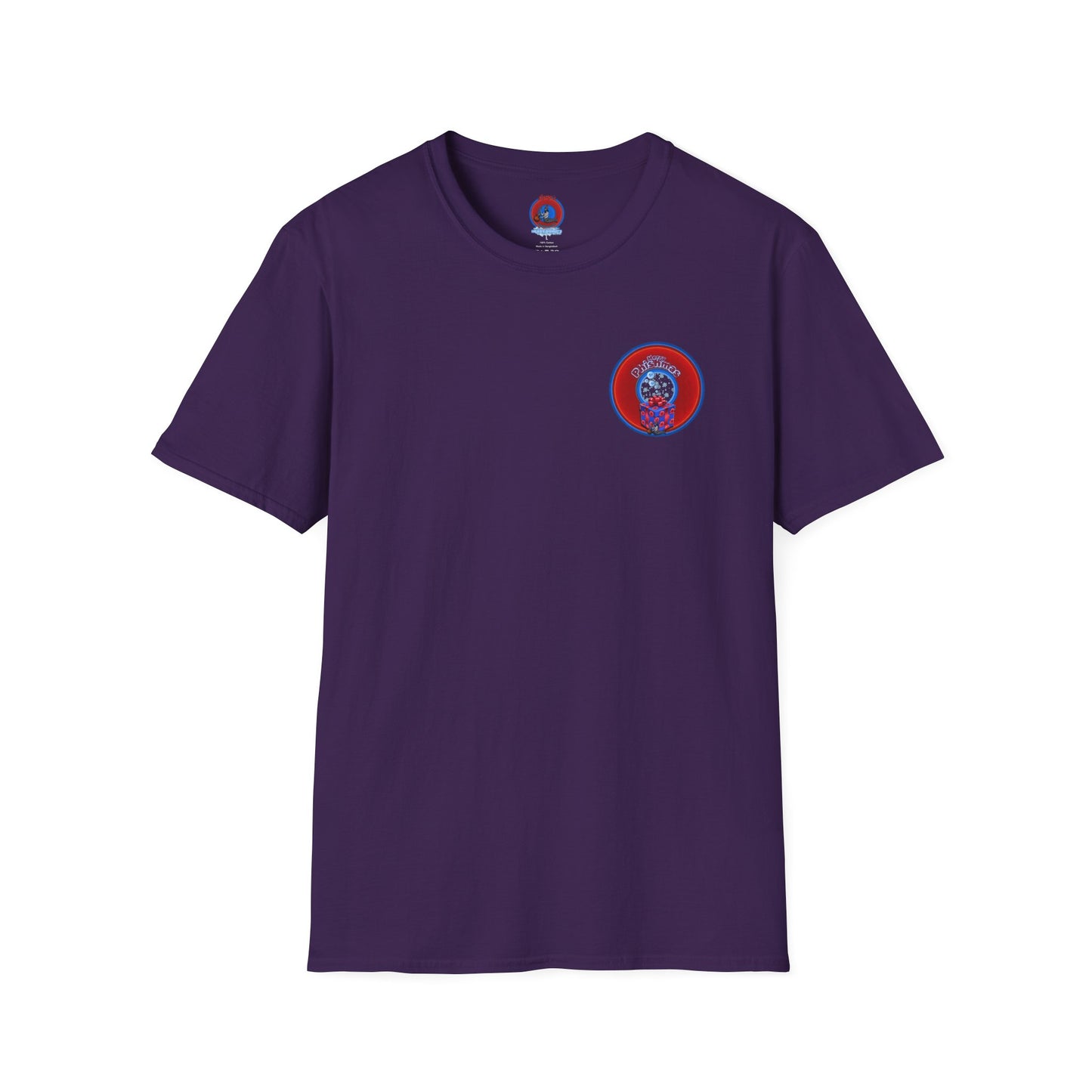 Classic Donut Tee - Unisex Soft-Style - "Phishmas Caroler's Tee " - vivid red/blue donut - variant 3