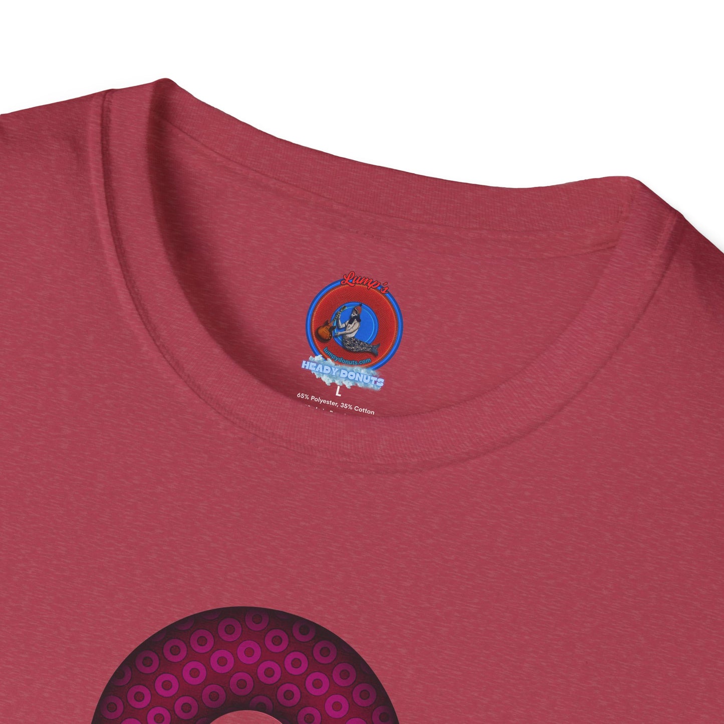 Plain Donuts/Unisex Soft-Style - "Plain Paradoxical Grided Donuts" - dark magenta/burgundy donuts