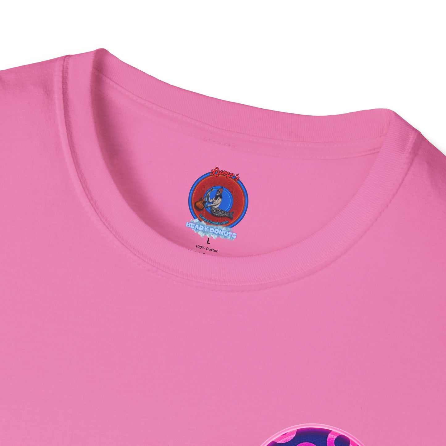 Classic Donut Tee - Unisex Soft-Style - "Wooked Cream - YEMSG Donut " -blue/pink rustic paradox donut - variant 5