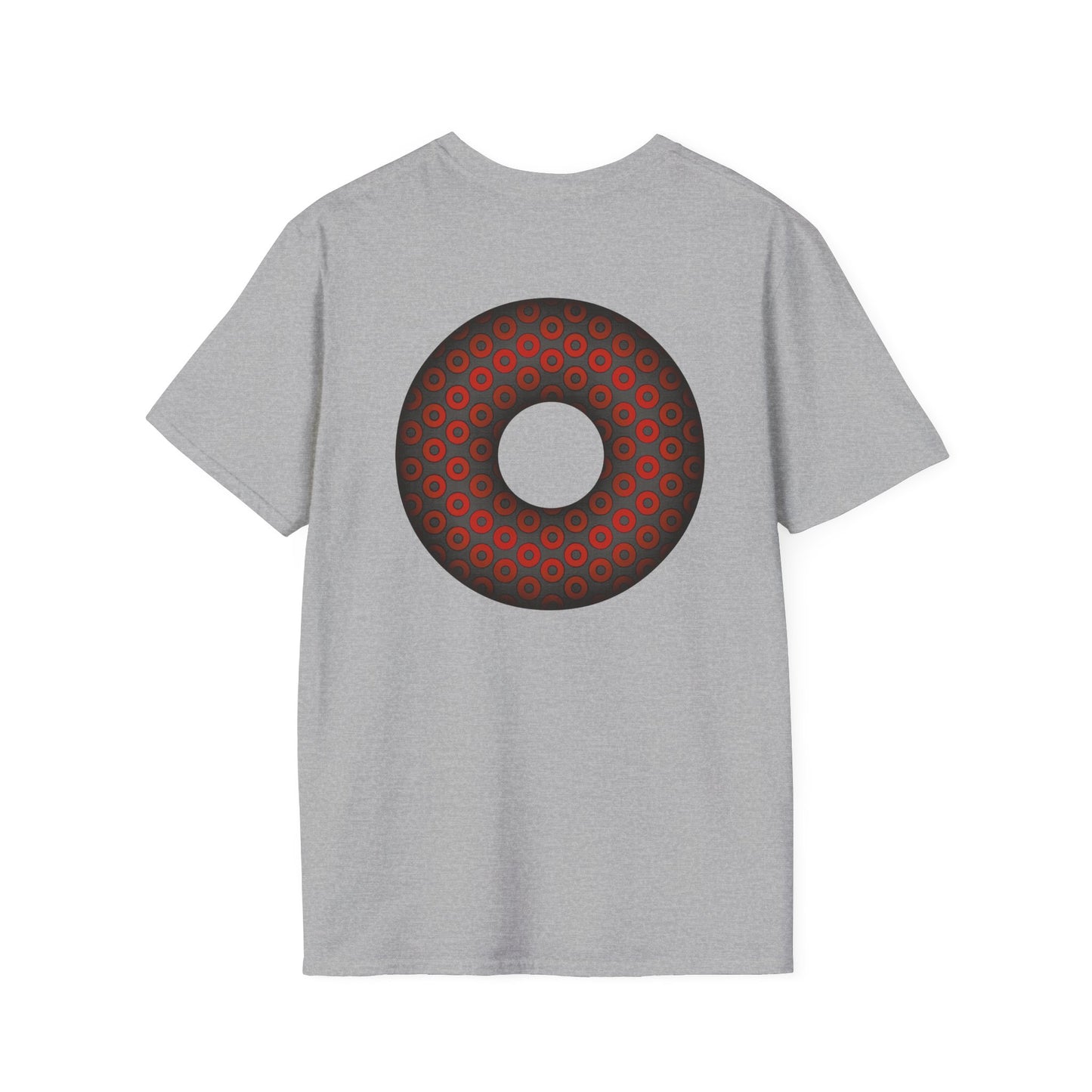 Plain Donuts/Unisex Soft-Style - "Plain Paradoxical Grided Donut" - red/dark gray donuts