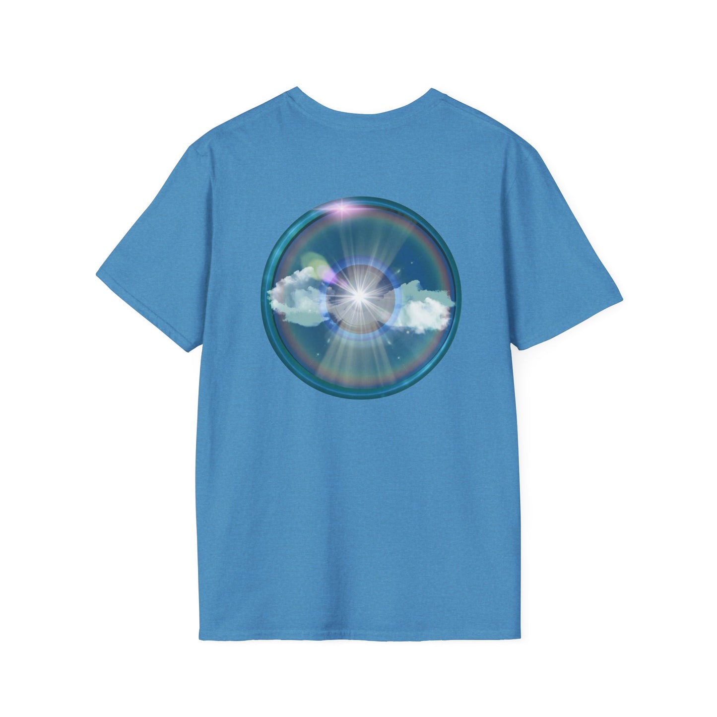 Classic Donut Tee - Unisex Soft-Style - "The Divided Donut" - variant 3 - blue donut [*50% to The Divided Sky Foundation]