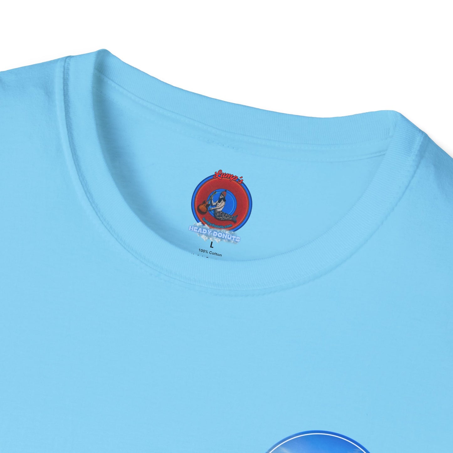 Classic Donut Tee - Unisex Soft-Style - "Still Loading Sand" - vivid blue  pic donut - variant 1