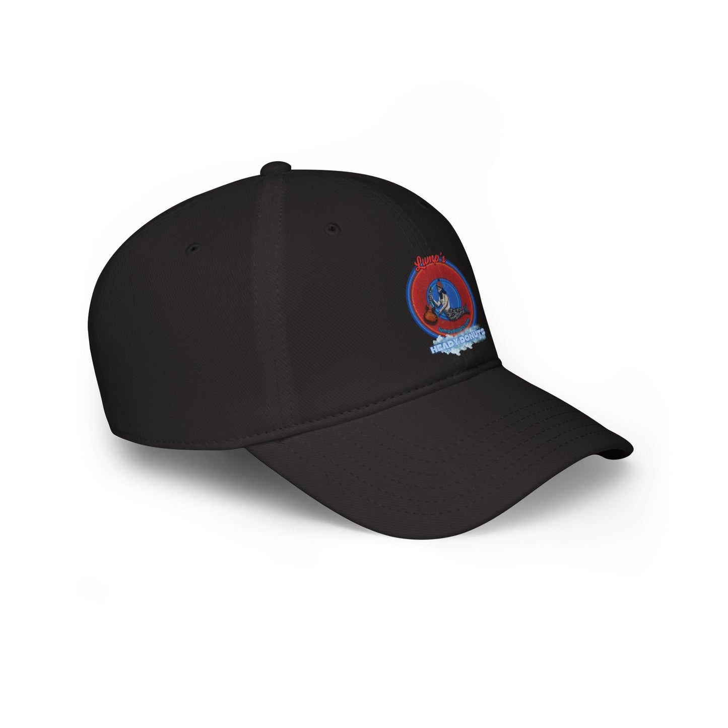 Lumpy Donut Baseball Cap - "Lump's Logo Donut Cap" - vivid red donut w/