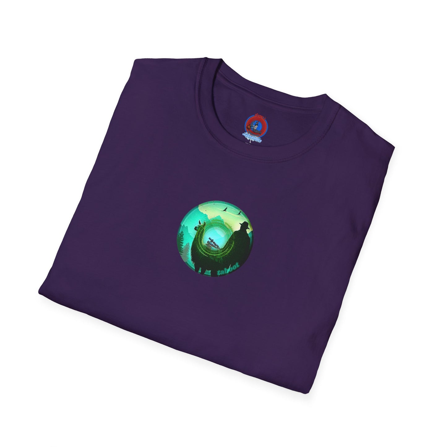 Lumpy Coffee Traders Tee - Unisex Soft-Style - "Taboo, taboot!" - paradoxical logo donut - variant 2 - taboo, taboot front/logo back