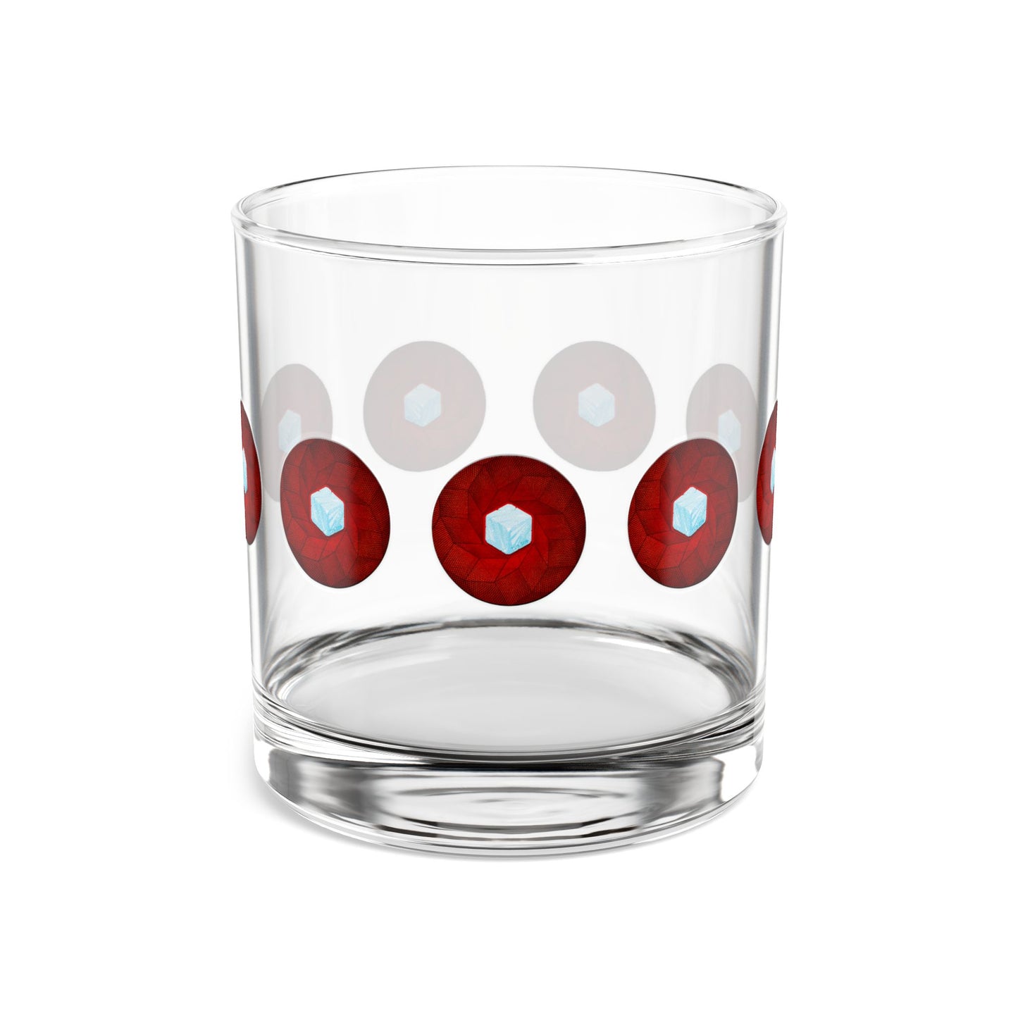 10oz Lumpy Rock Glass - "It's Ice... Cube's Rock Glass" - variant 1 - red cubed donut
