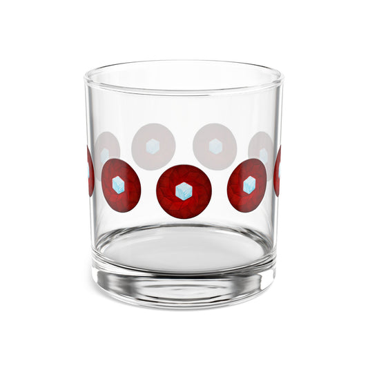 10oz Lumpy Rock Glass - "It's Ice... Cube's Rock Glass" - variant 1 - red cubed donut