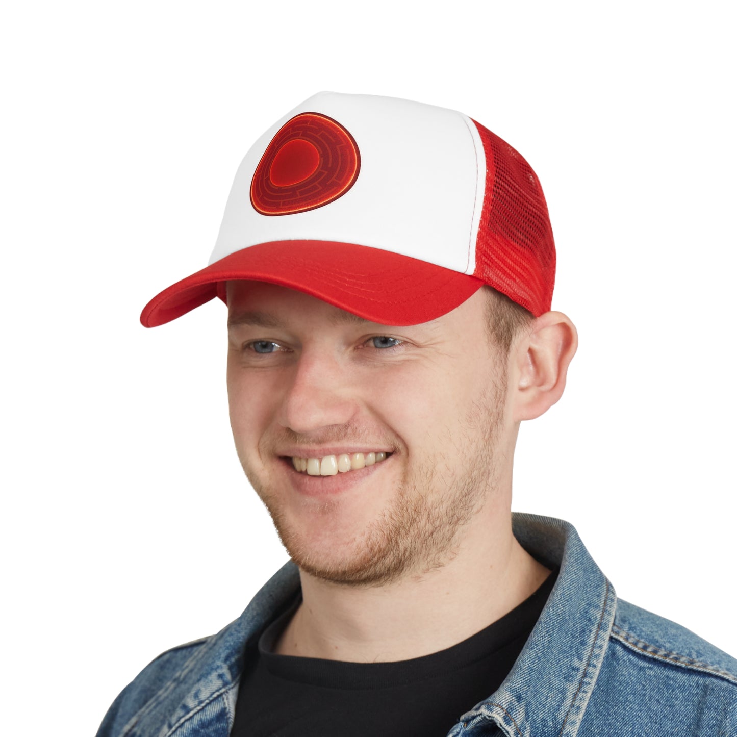 Lumpy Trucker Hat - "The Amazing Lumpy Donut Trucker Hat" - variant 2 - red donut