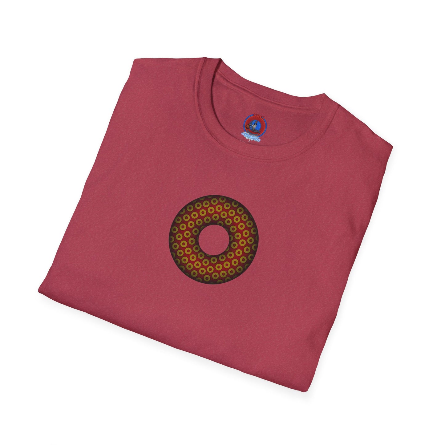 Plain Donuts/Unisex Soft-Style - "Plain Paradoxical Grided Donuts" - gold/burgundy donuts