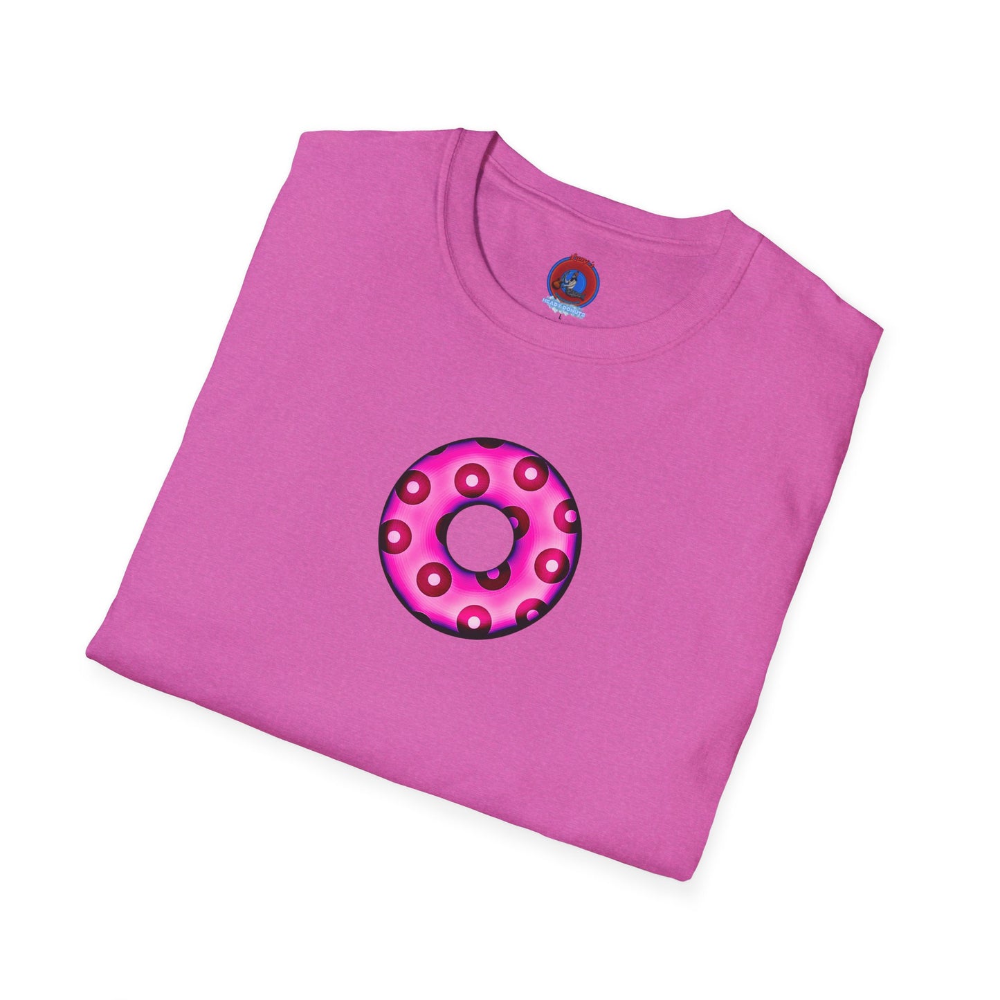 Plain Donuts/Unisex Soft-Style - "Plain Blimpy Paradoxical Donuts" - bright magenta/red donuts