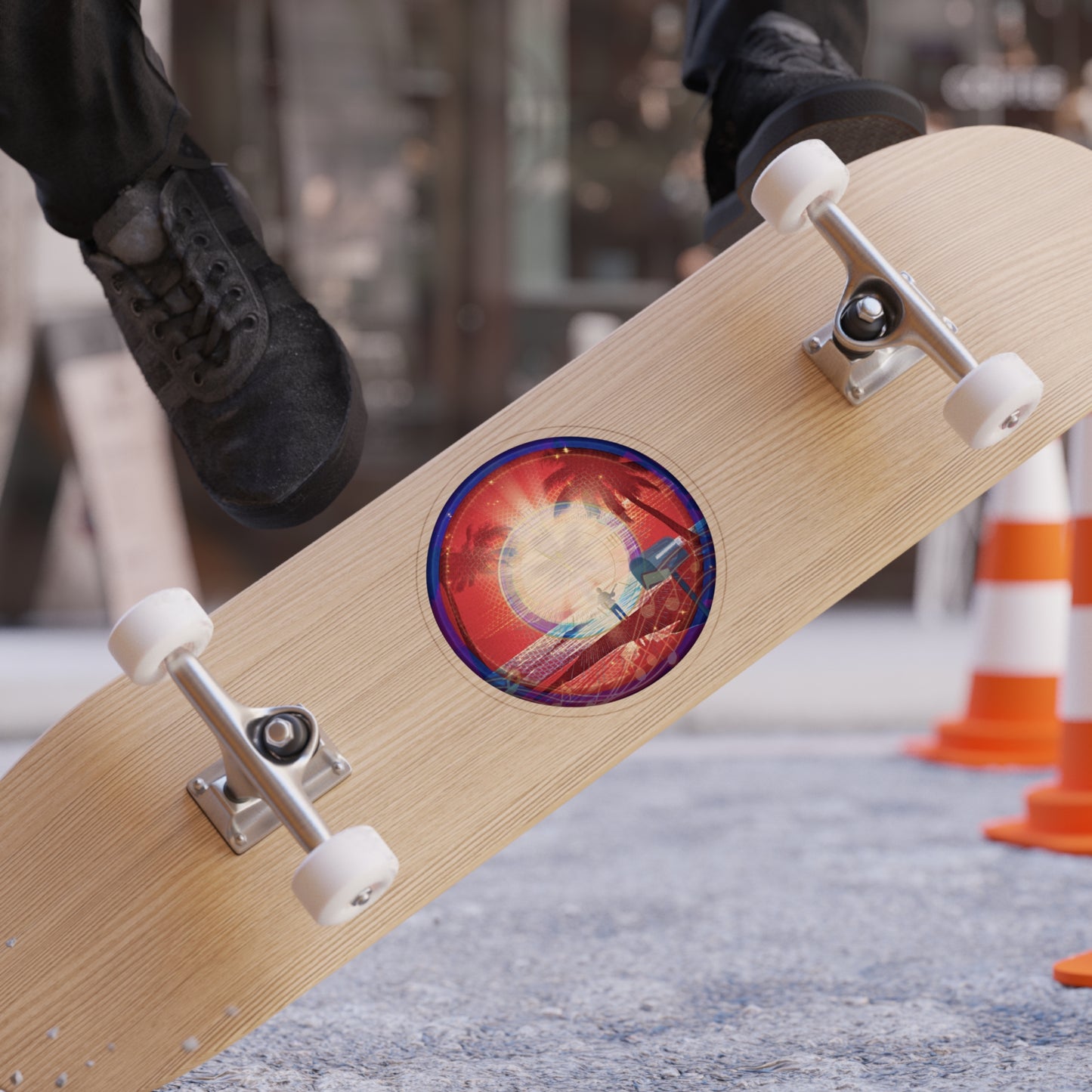 Donut Bumper/Outdoor Sticker - "The Velvet Cake Donut" - series 1.0 - red donut - [Die-Cut] 6"x 6"