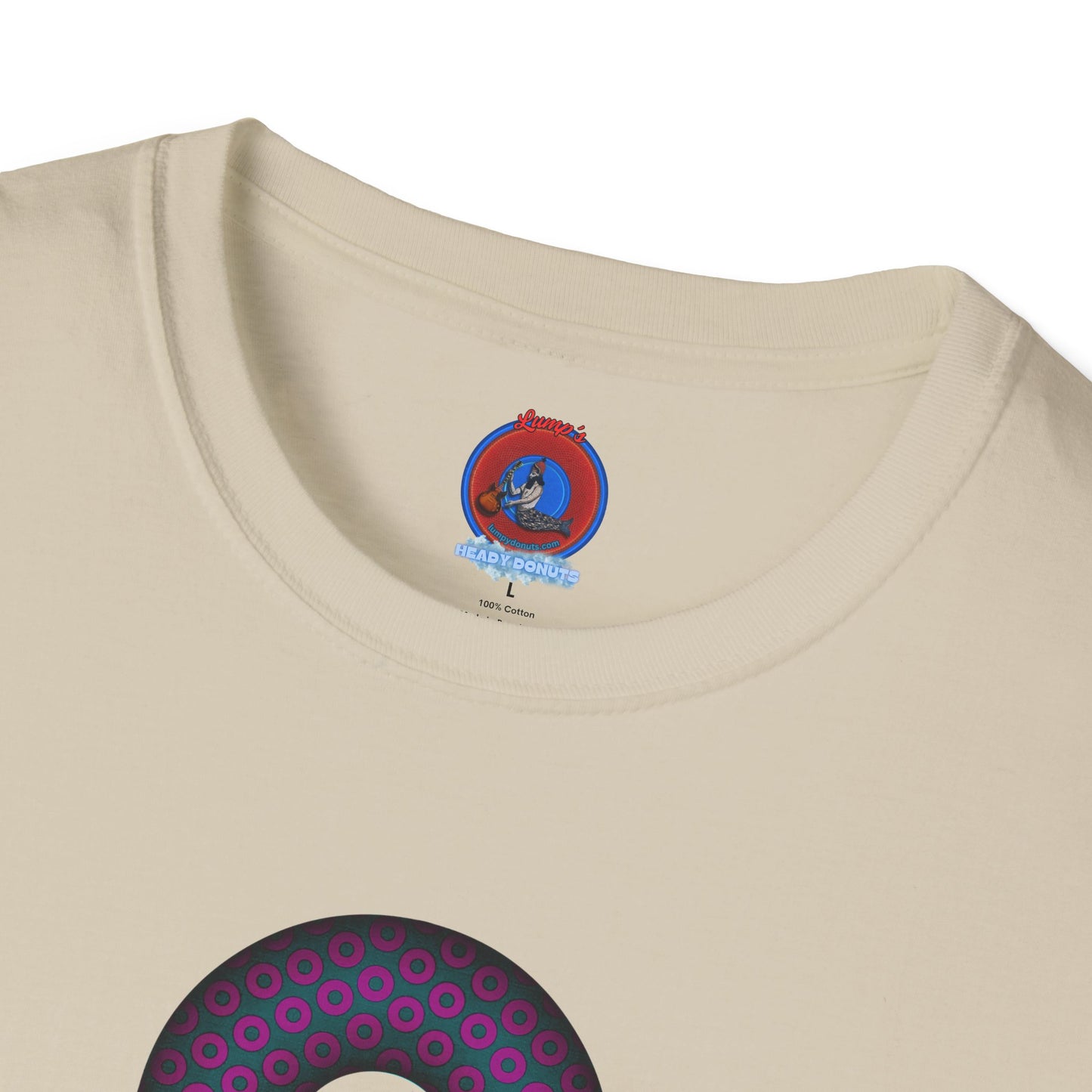 Plain Donuts/Unisex Soft-Style - "Plain Paradoxical Grided Donuts" - dark magenta/faded navy donuts