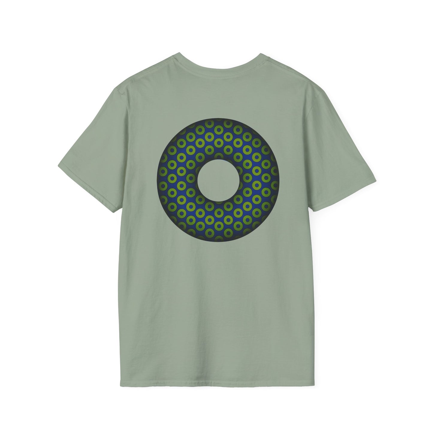 Plain Donuts/Unisex Soft-Style - "Plain Paradoxical Grided Donuts" - lime/dark blue donuts