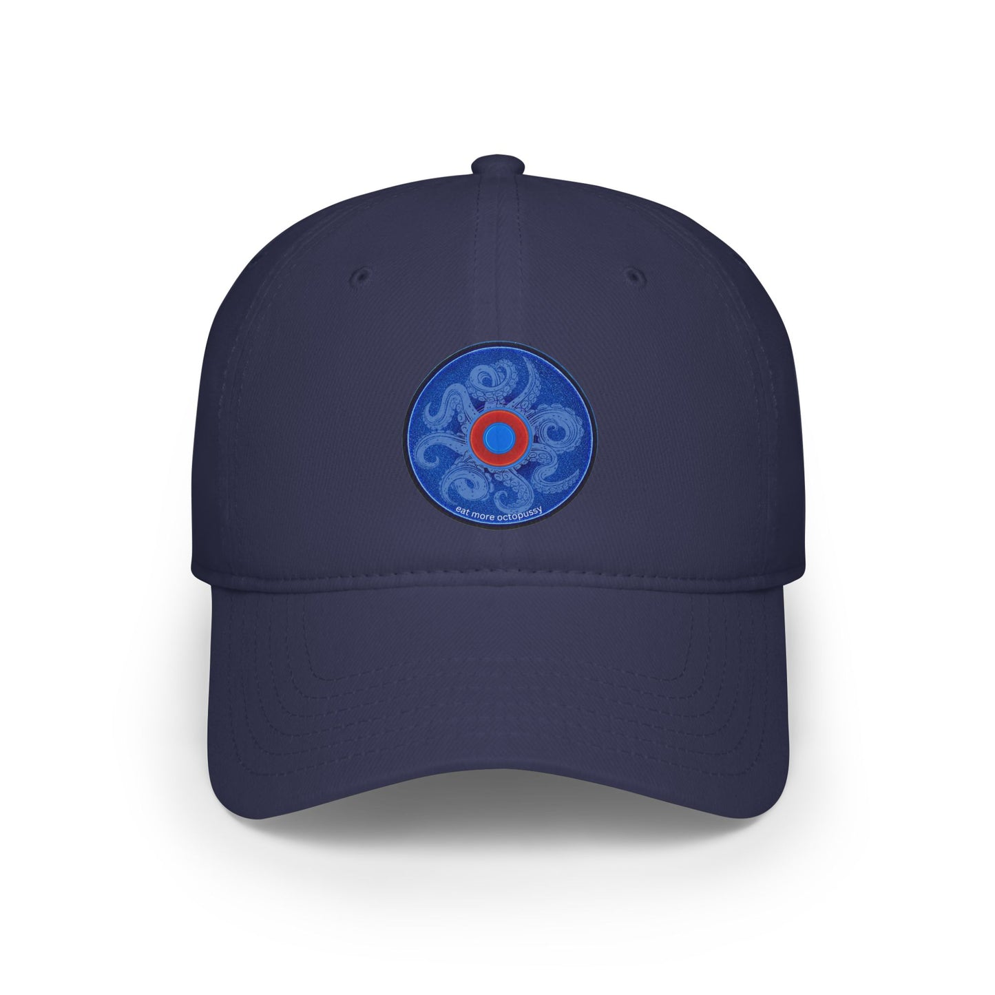Lumpy Donut Baseball Cap - "Roger Moore's Donut" - variant 4 - vivid blue/red donut w/