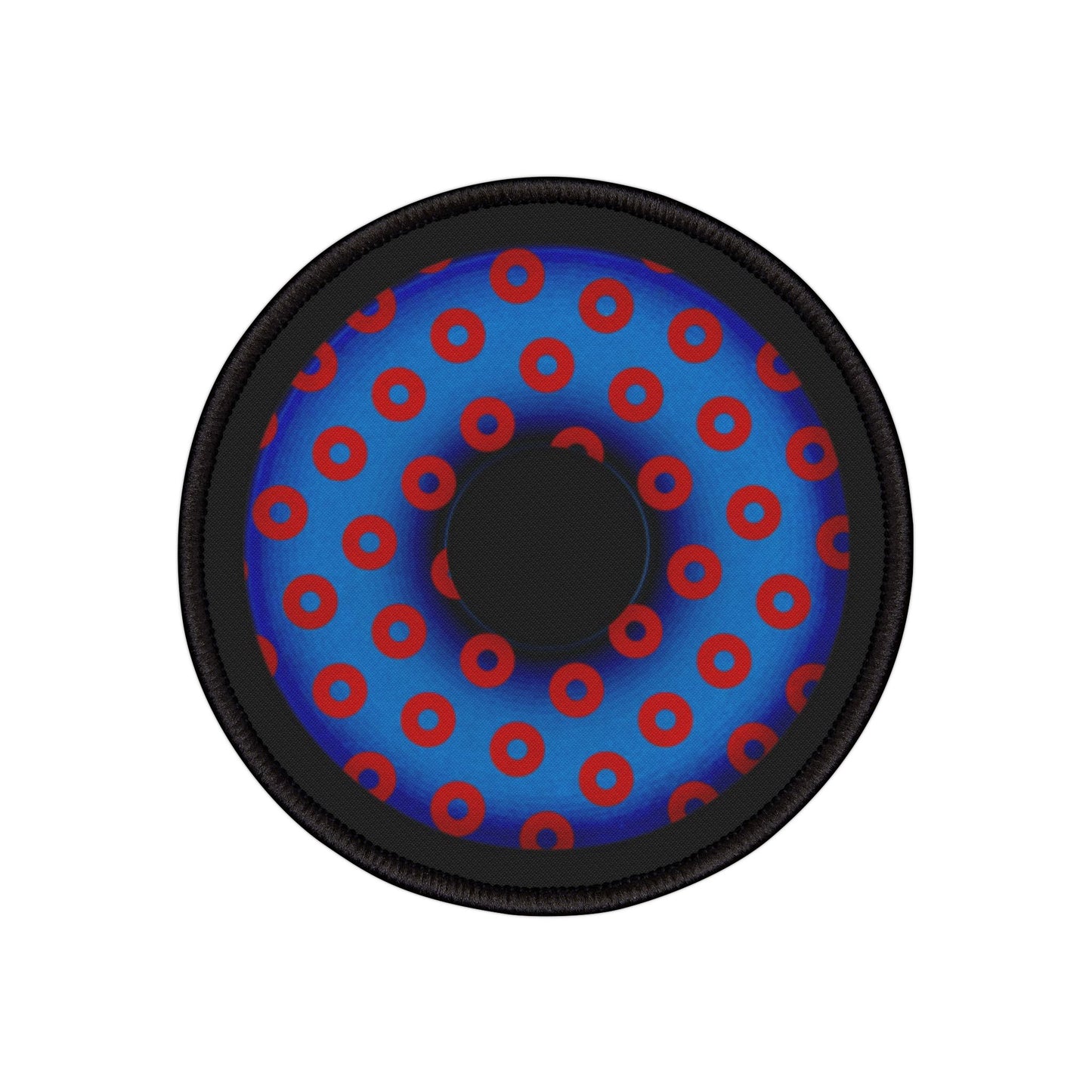 Iron-On Donut Patch - "Plain Traditional Paradoxical Donut Patch" - traditional paradoxical blue/red donut - variant 1