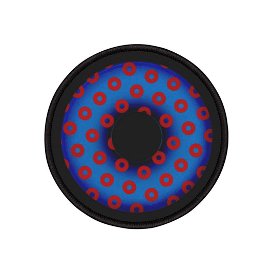 Iron-On Donut Patch - "Plain Traditional Paradoxical Donut Patch" - traditional paradoxical blue/red donut - variant 1