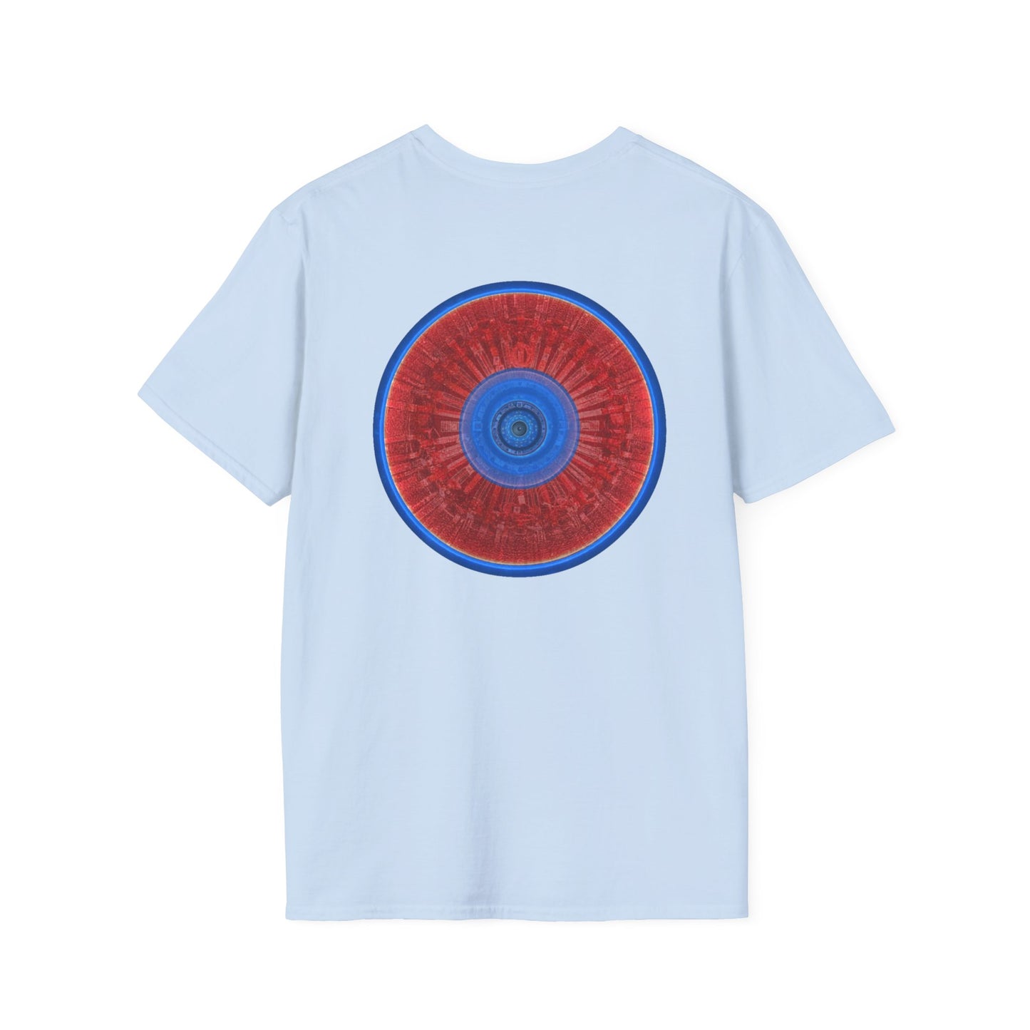 Classic Donut Tee - Unisex Soft-Style - "Graphic Translation Tee Shirt" - vivid red/blue tube donut - variant 3
