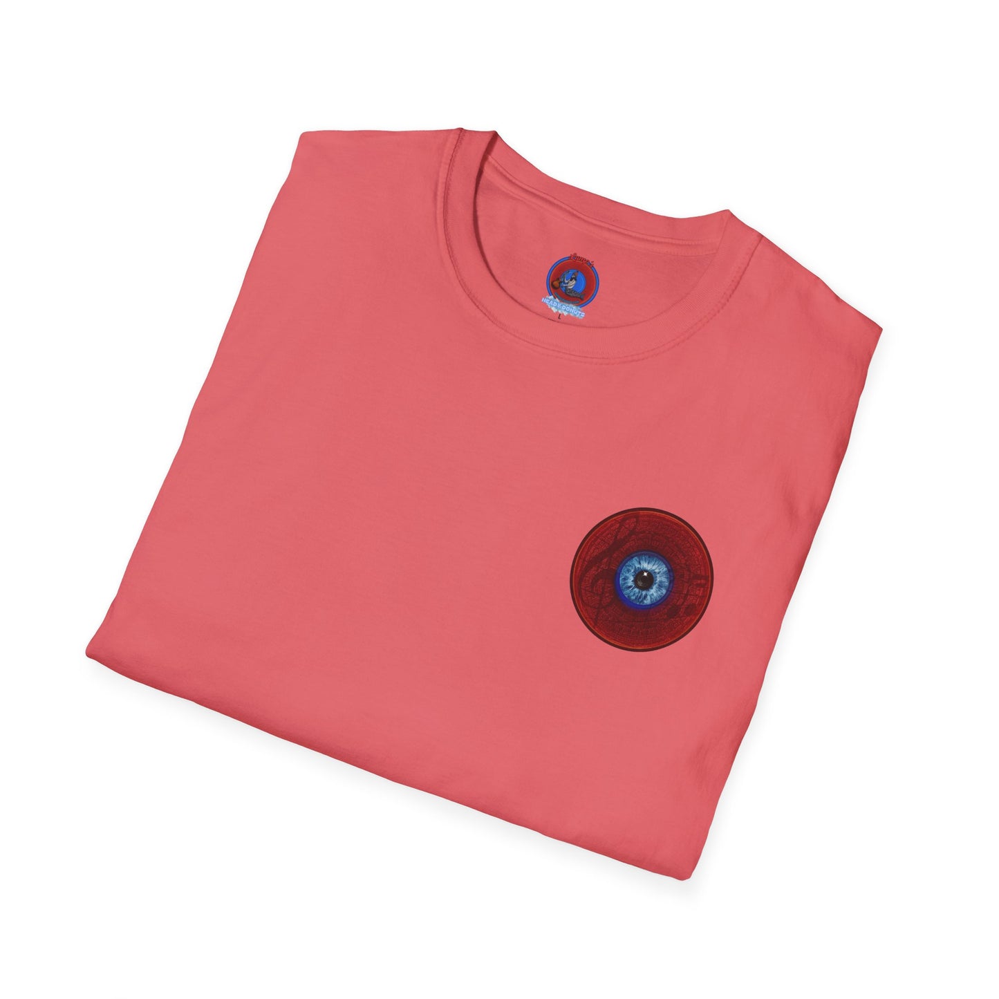 Classic Donut Tee - Unisex Soft-Style - "Peering through Your Opacity" - series 1.0 - red donut w/eye