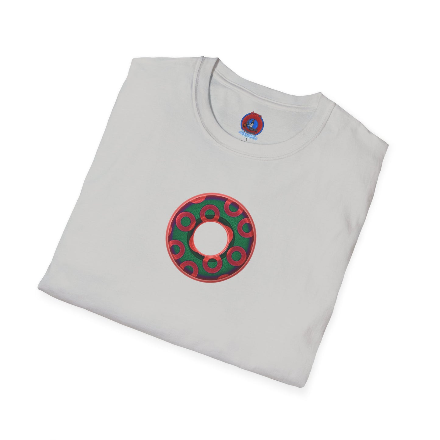 Plain Donuts/Unisex Soft-Style - "Plain Rustic Paradoxical Donuts" - green/red donuts