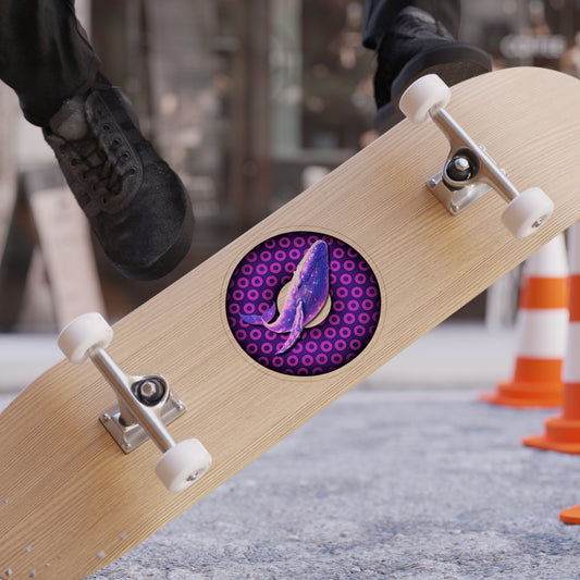 Donut Bumper/Outdoor Sticker - "A Purple Humpback Whale of a Good Time" - series 1.0 - variant 1 - purple/purple paradoxical donut - [Die-Cut] 6"x 6"